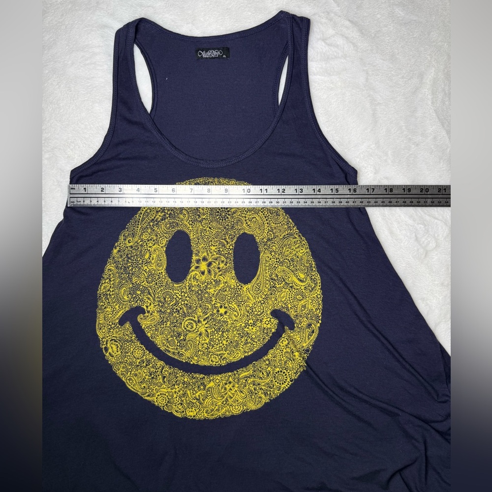 Lauren Moshi Navy Tank with Yellow Paisley Smile - Picture 4 of 12